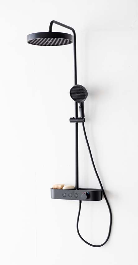 Doucheset Vivian thermostatisch mat zwart