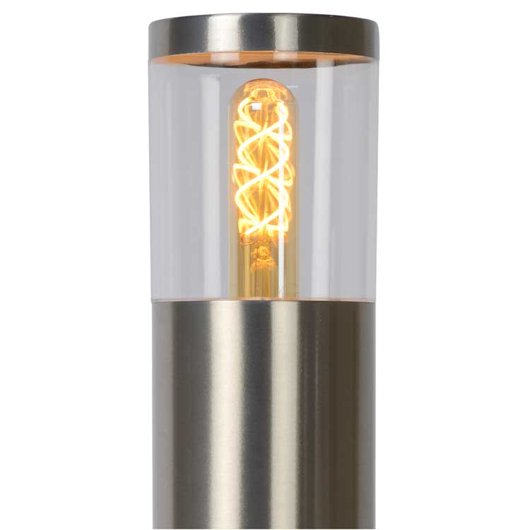 Lucide FEDOR - Sokkellamp Buiten - H79.5CM - Mat chroom - NU 15% EXTRA KORTING