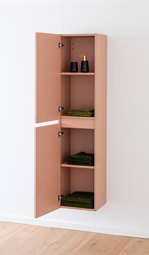 Armoire colonne Dotan abricot suspendue 185x40x32cm