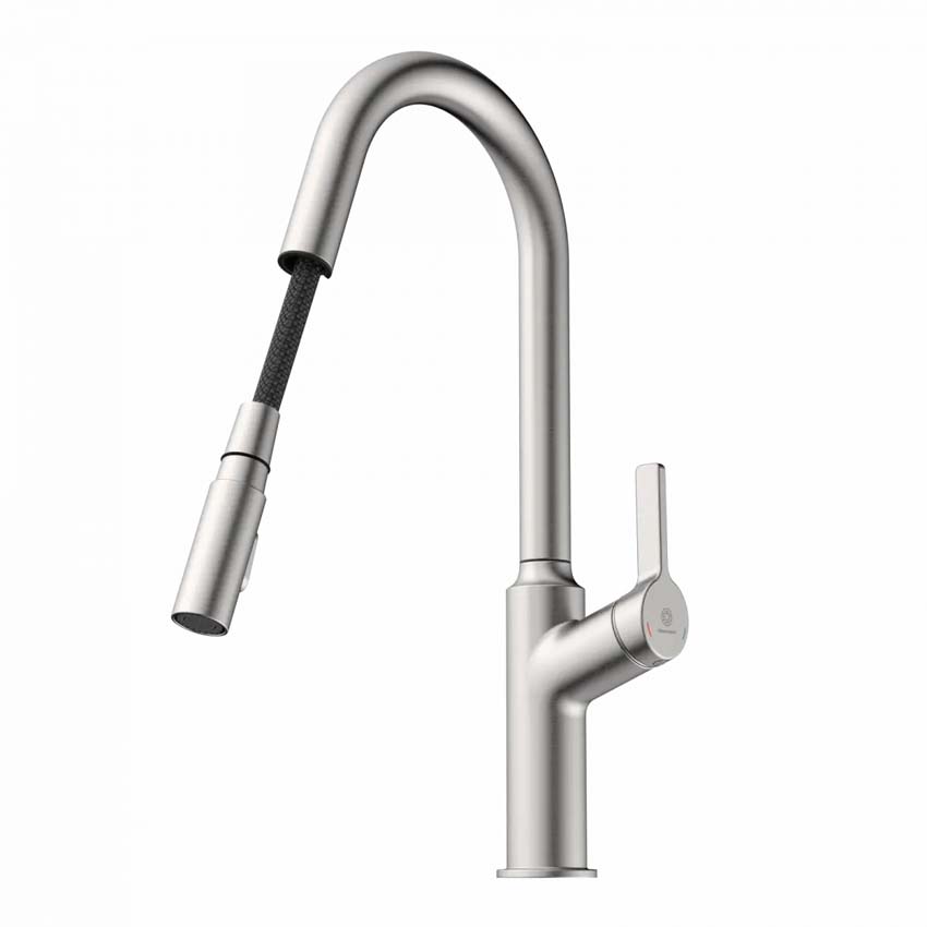 Robinet de cuisine Wasserwerk WK 12 aspect inox avec bec extractible