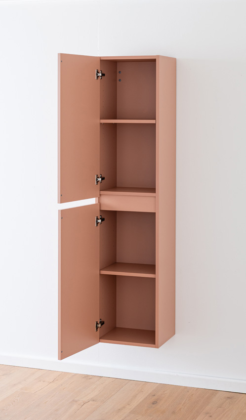 Armoire colonne Dotan abricot suspendue 185x40x32cm