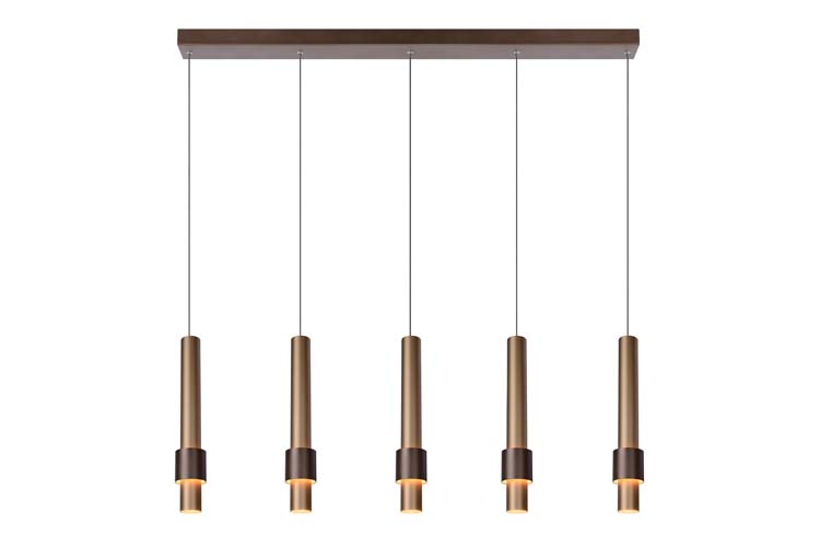 Lucide MARGARY - Suspension - LED Dim. - 5x4,2W 2700K - Café