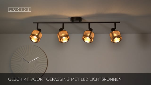 Lucide RAFA - Spot plafond - 4xE14 - Noir