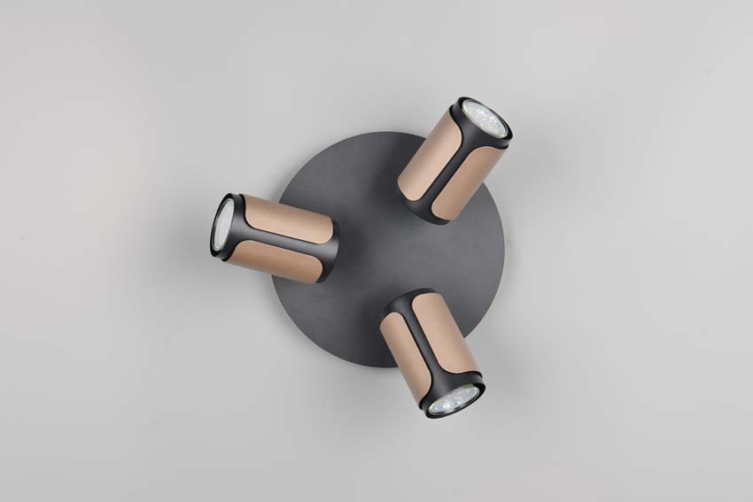 Spot en saillie - Brun café - Ø30cm - Dimmable - GU10 - 3x10W