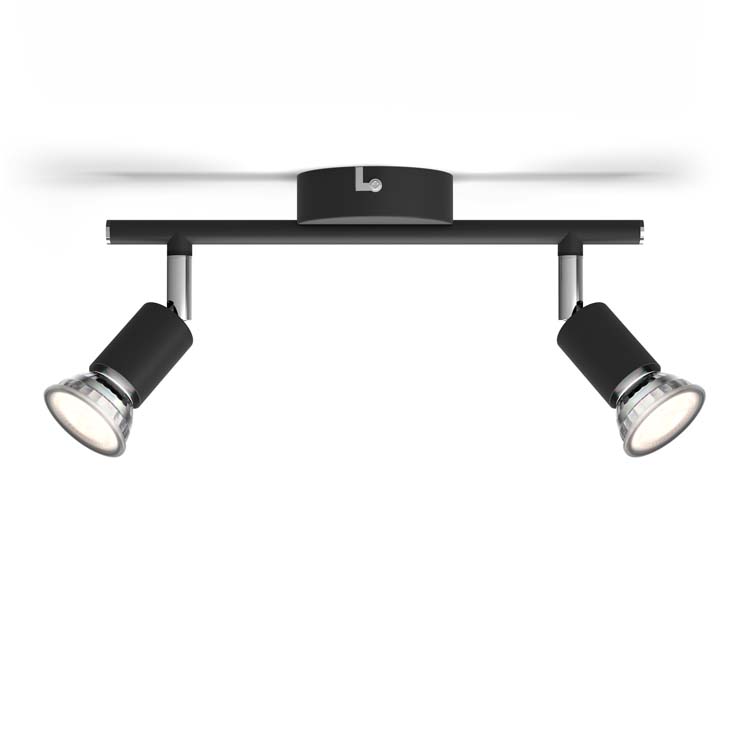 Spot en applique Noir 2x50W