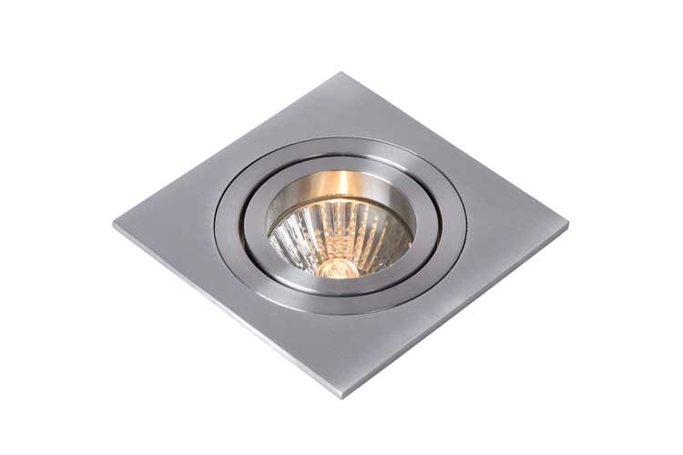 Inbouwspot vierkant - 1xGU10 - Mat chroom