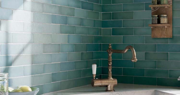 Wandtegel Trevi mat turquoise 6,5x20cm