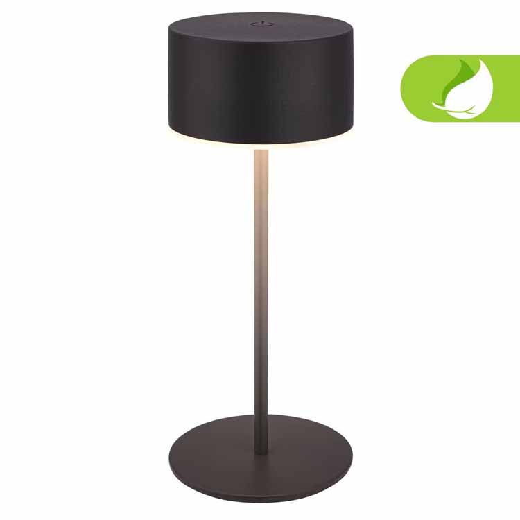 Tafellamp Zurela - zwart - 19cm - dimbaar - LED - 3W - 2700K - IP44 - USB