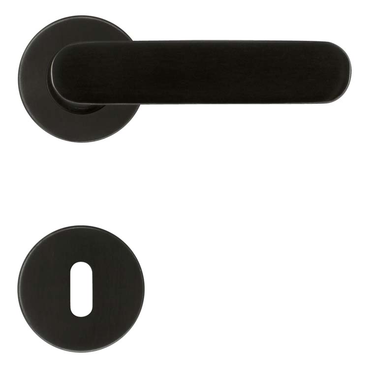 Poignée de porte pro novara noir rosace barbe
