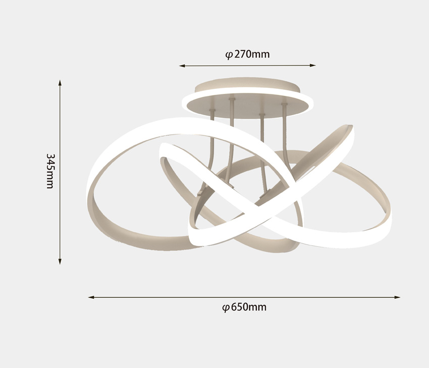 Plafonnier - sable - Ø65x34,5cm - dimmable - LED - 1x56W - 3000K