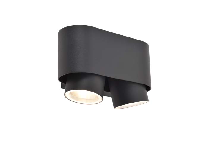 Buitenverlichting wandlamp donker grijs 2 x GU10 14W
