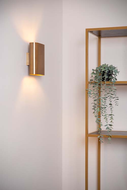 Lucide OVALIS - Wandlamp - 2xE14 - Mat Goud / Messing