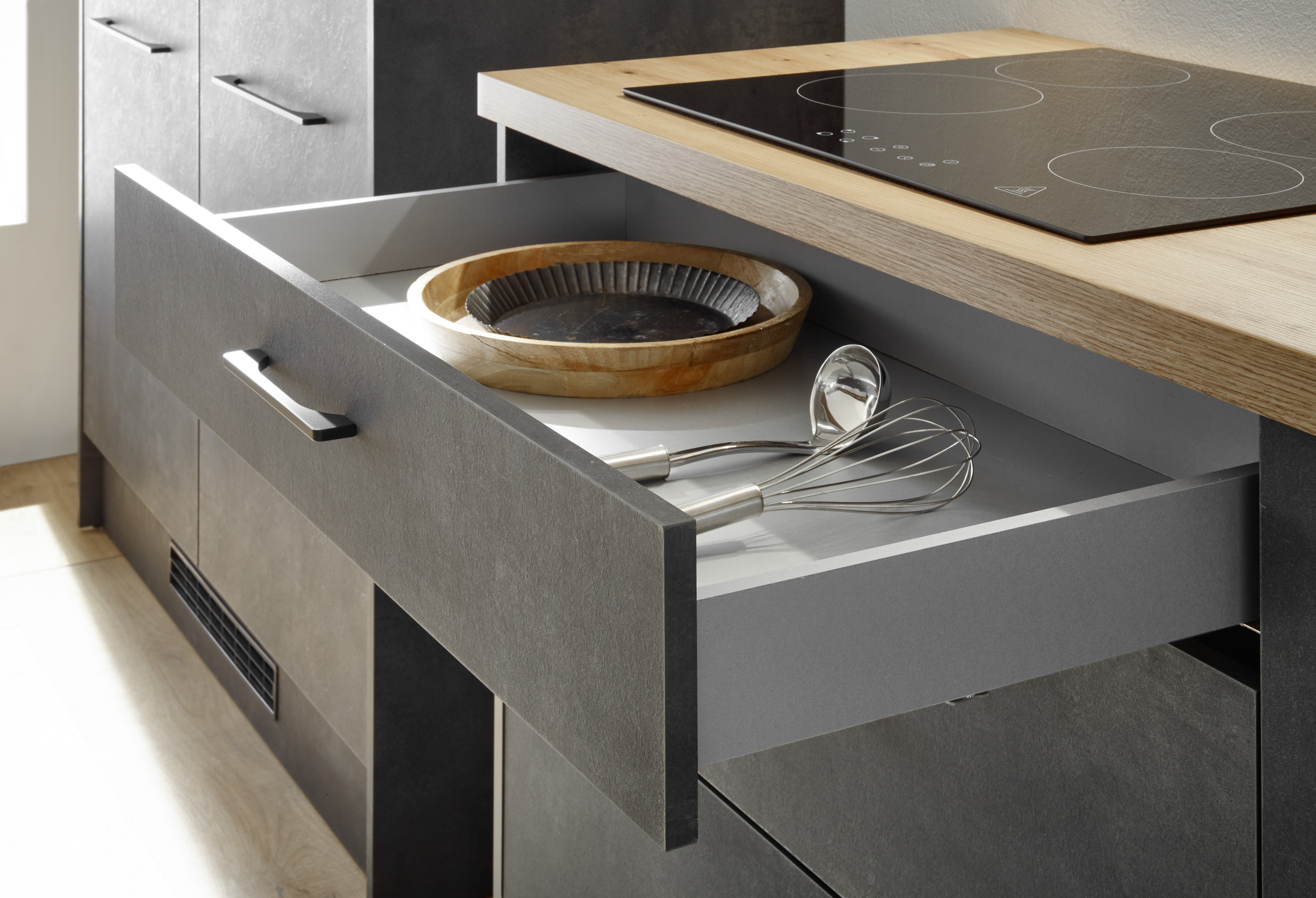 Keuken Montreal betonlook 326cm - zonder toestellen