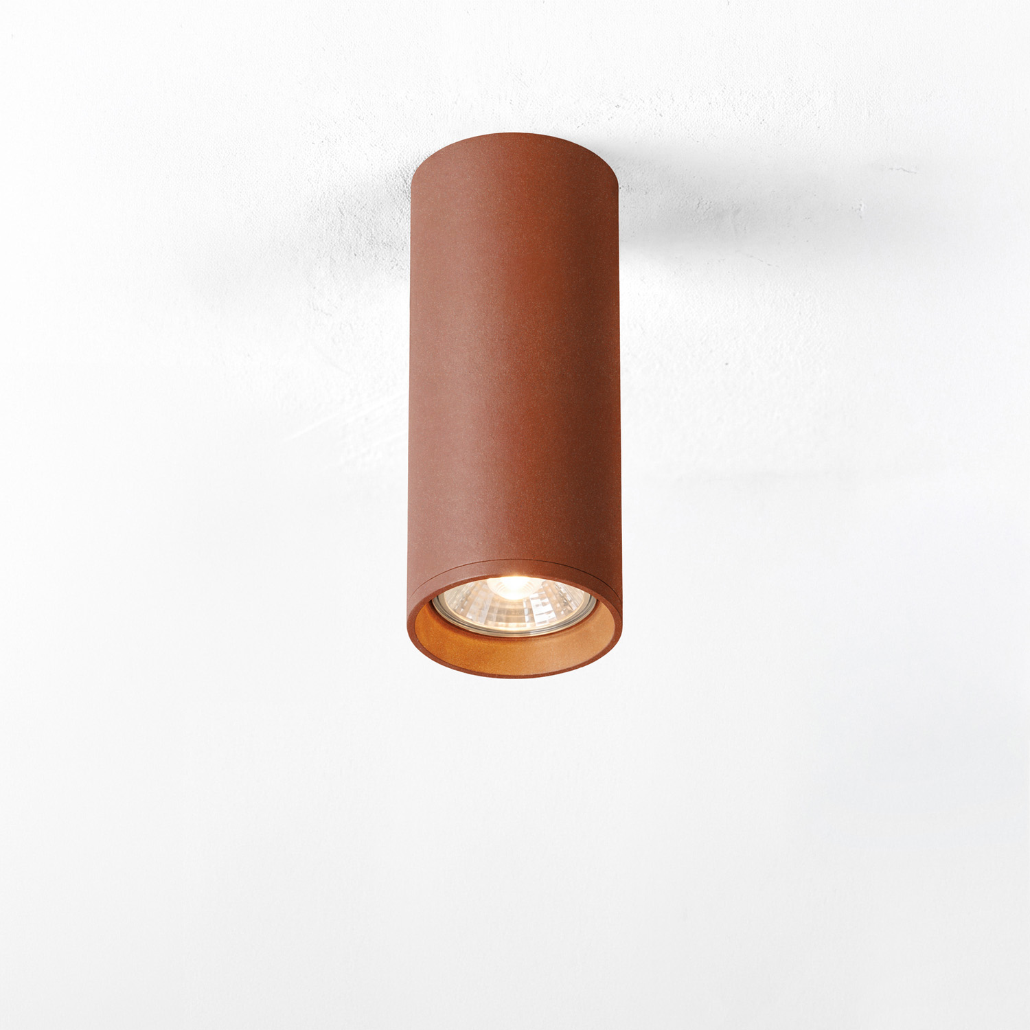 Plafondspot - baksteenrood - Ø5,2xH12,5cm - GU10 - 1 lichtbron - 3000K - incl. LED