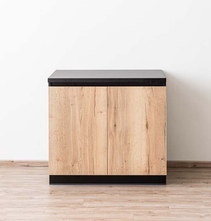 Keukenkast Plenti onderkast zwart/houtlook 100x78cm