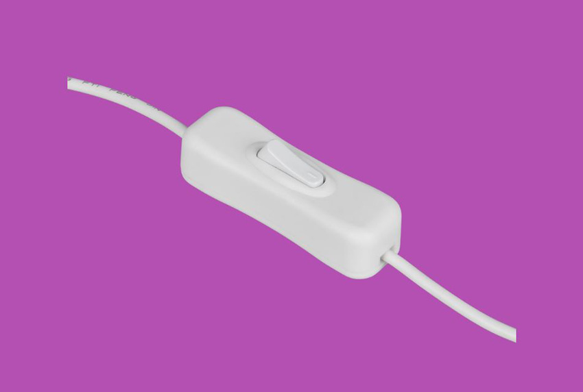 Applique murale papillon - blanc - LED - 1x2,5W - 3000K - interrupteur à câble - USB