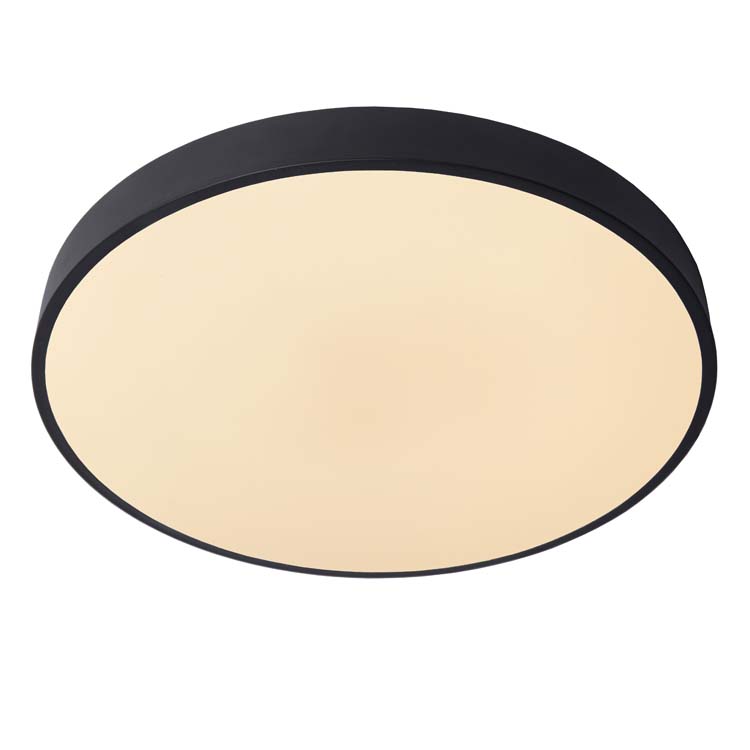 Lucide UNAR - Plafonnier - Ø 50 cm - LED Dim. - 1x36W 2700K - 3 StepDim - Noir