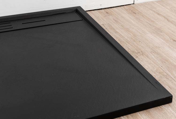 Receveur de douche Moana SMC noir mat aspect ardoise 90x90cm