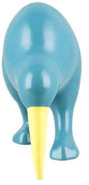 Beeld vogel kiwi blauw 16,5cm
