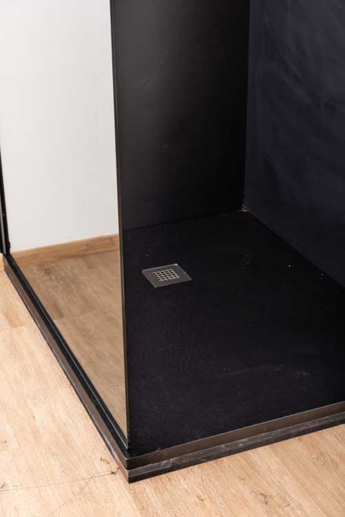 Douchebak Minimalism composiet met gelcoat zwart 160x90cm