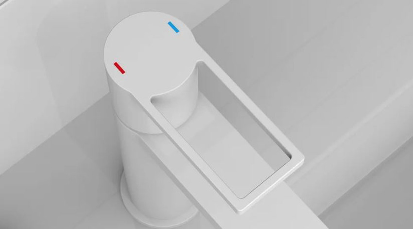 Robinet de lavabo Febe blanc mat