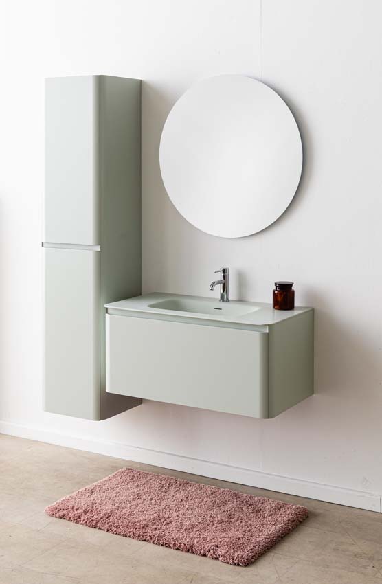 Meuble de salle de bain Austin menthe avec lavabo simple mat 90cm