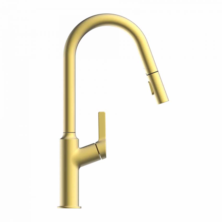 Robinet de cuisine Wasserwerk WK 12 or mat avec bec extractible