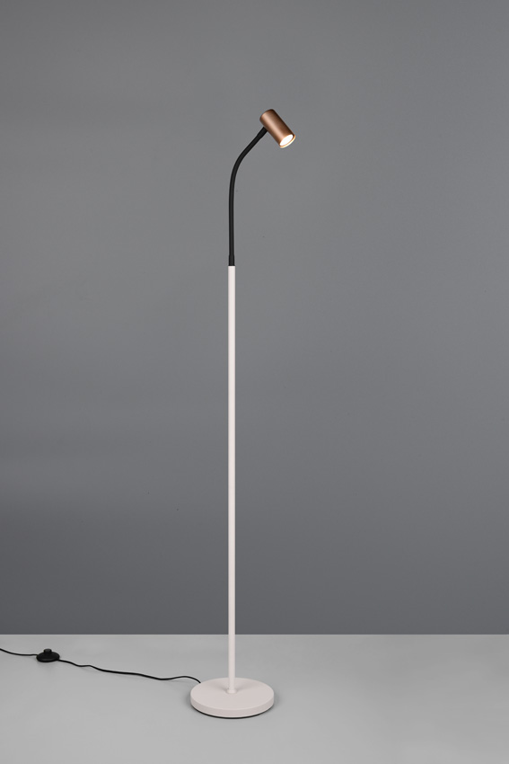 Lampadaire - beige/café - 20x27x133,5cm - dimmable - GU10 MR11 - 1x5W