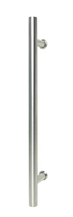 Porte coulis.verre séc.8mm mat et 4lign+rail alu+tirant rond inox 40cm