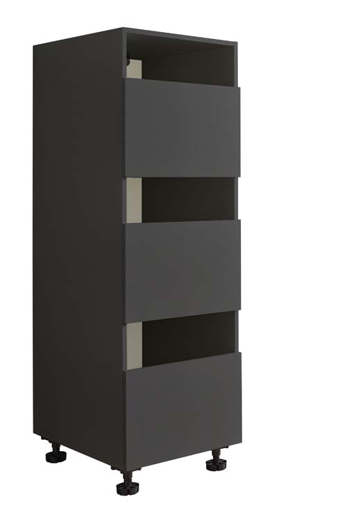Wasmachine kast Decowash - kast met 3 compartimenten - antraciet - 50x162x67,5cm