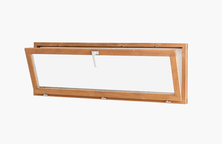 Fenêtre abbatant en bois Meranti Trae 55mm naturel 1500 x 500 mm