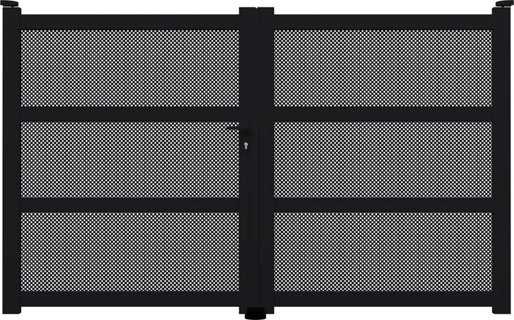 Portail battant Montera alu noir sur mesure gauche