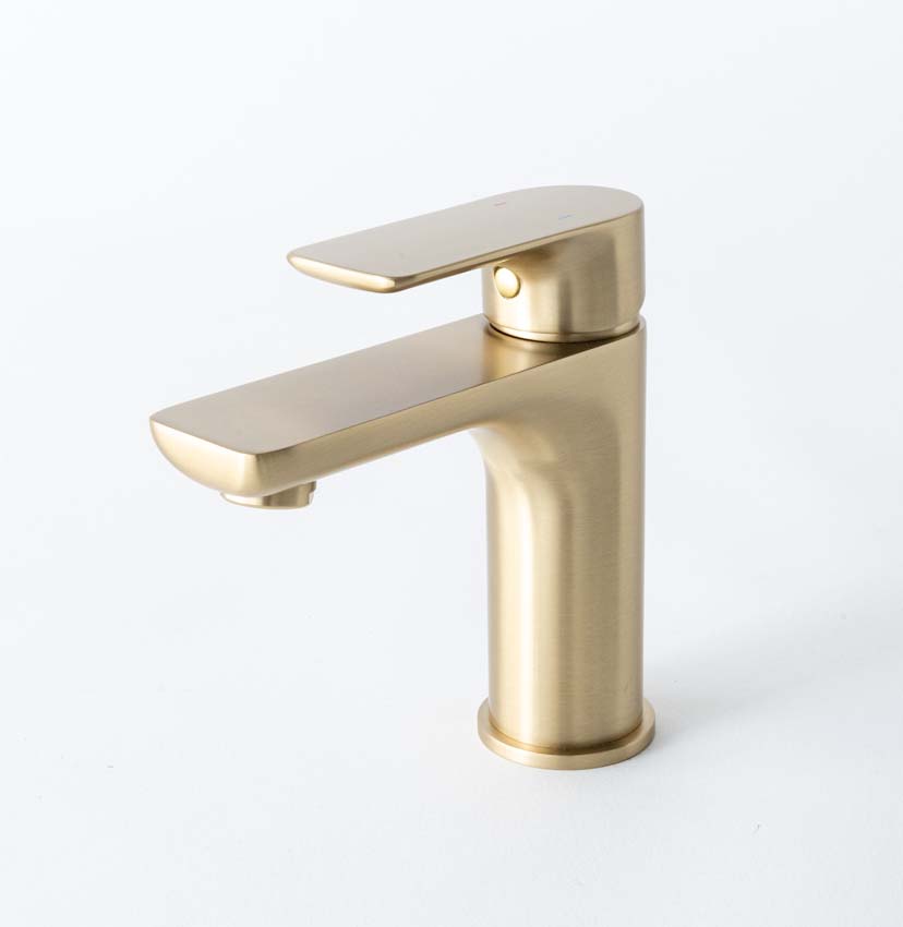 Wastafelkraan Miley edge brushed gold