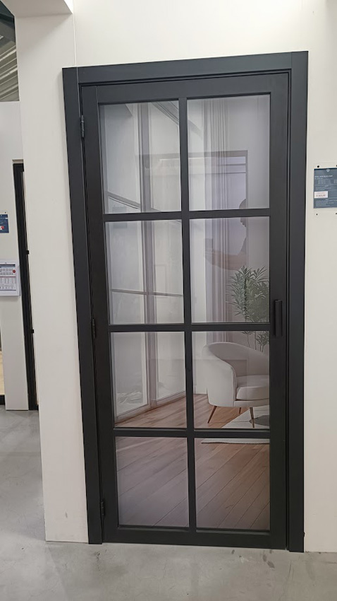 Bloc-porte 83cm steel look feeling 8R verre clair 201.5cm