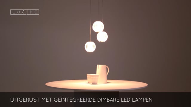 Lucide CINTRA - Hanglamp - Ø 25 cm - LED Dimb. - 3x4,7W 2700K - Transparant