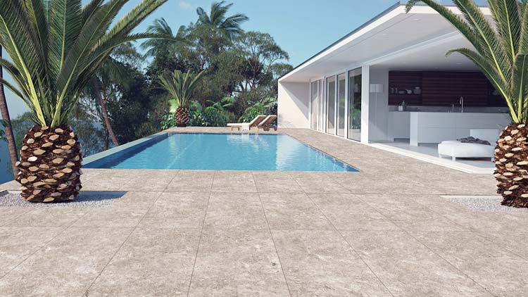 Terrastegel Travertino greige rt 60x60x2cm