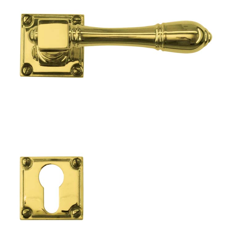 Poignée de porte pro prato cuivre non verni rosace cylindre