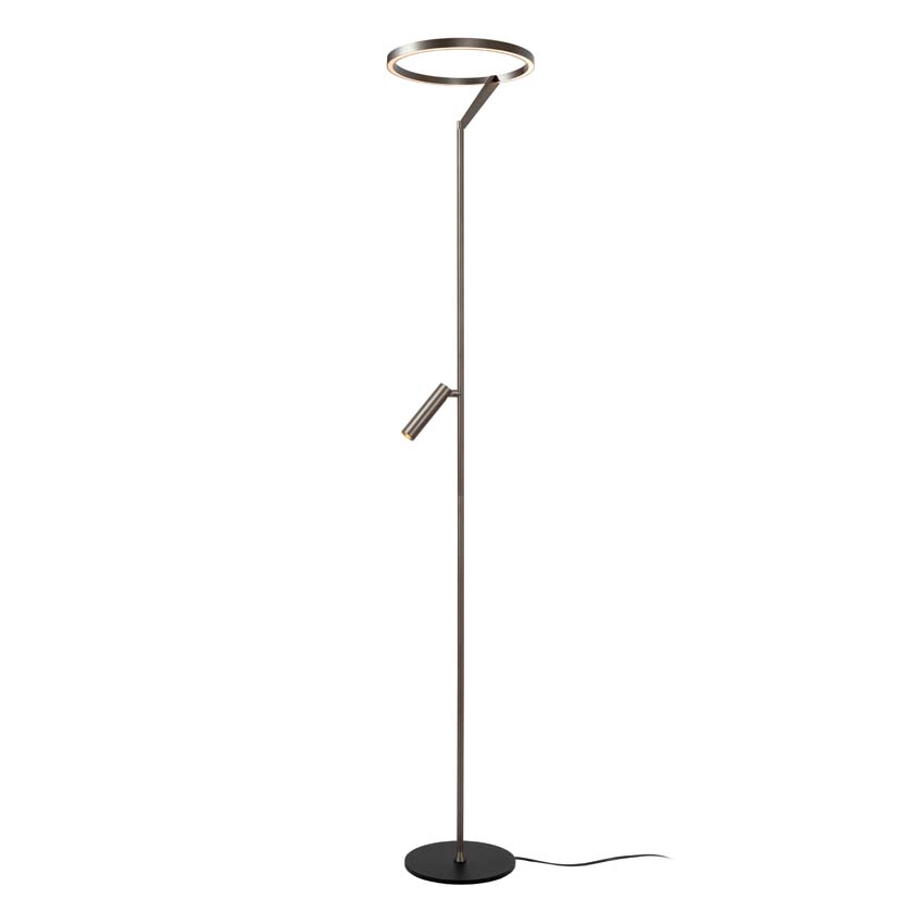 Lucide Premium Applause - Lampadaire - Ø33cm - LED dimmable - CCT - 2700K/4000K - Fer gris