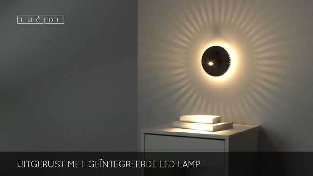 Lucide BENTJER - Wandlamp - Ø 14 cm - LED - 1x6W 3000K - Zwart