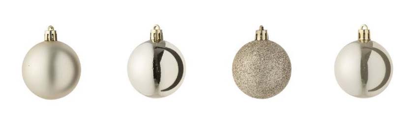 Kerstbal plastiek beige Ø6cm - 40 stuks