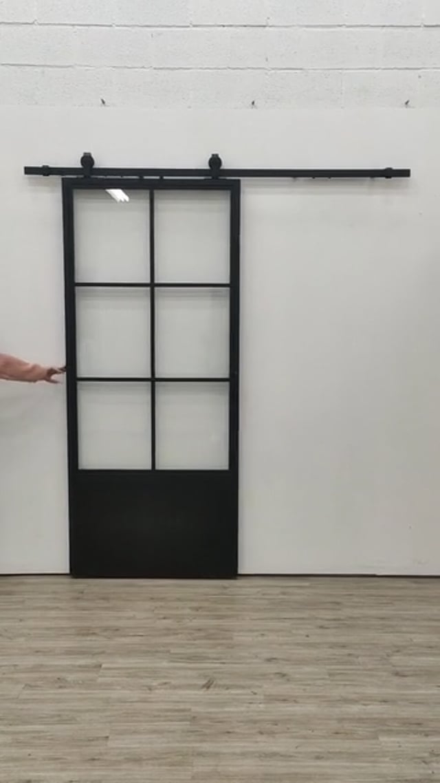 Porte coulissante intérieure Fer forgé 6W panel Tyra 930 x 2134 mm