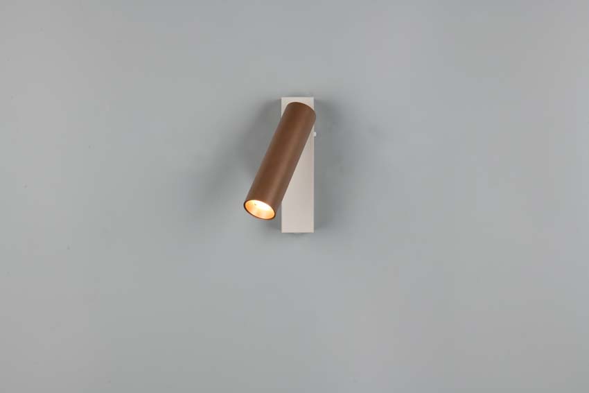 Spot en saillie - Brun café - 17x17,5x13cm - Dimmable - LED - 1x5,5W - 2300-4000K