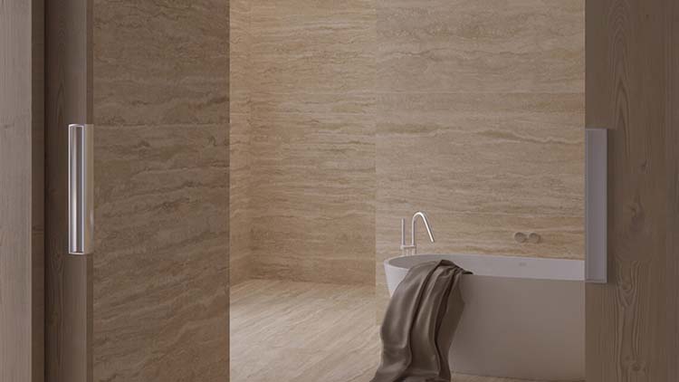 Carrelage de sol et mural Alfa imitation marbre beige mat 60x120cm