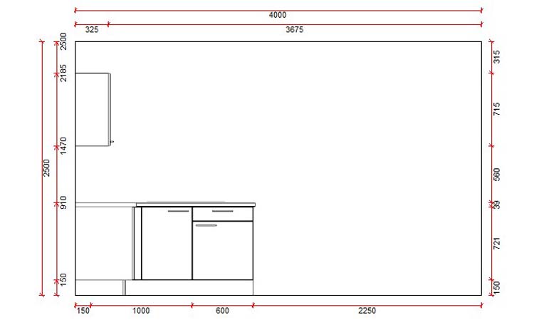 Cuisine bloc 13 premium - 275x185cm - porte cadre - sans appareils