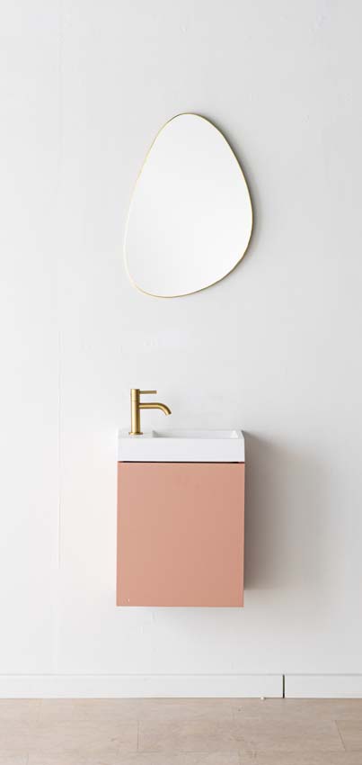 Meuble de toilette Mio Bagno Dotan abricot blanc mat 45x40x22cm
