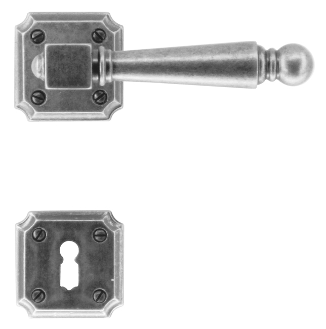 Deurklink old silver Genua 12cm