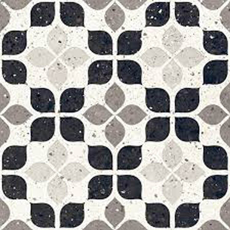 Tegel Terrazzo Fiore decor bloem wit 20x20cm