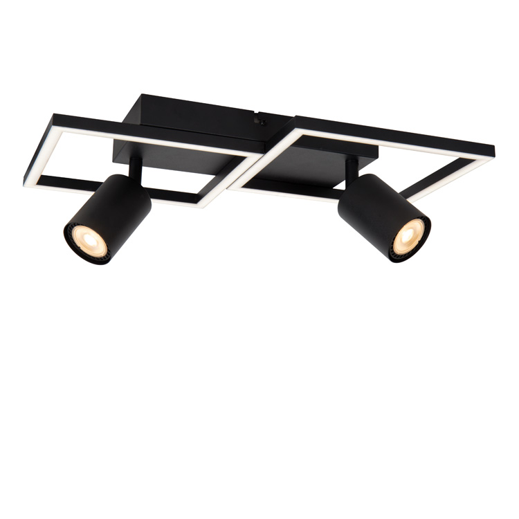 Plafonnière Glint - zwart - 2xGU10 - 2xGeïntegreerde LED