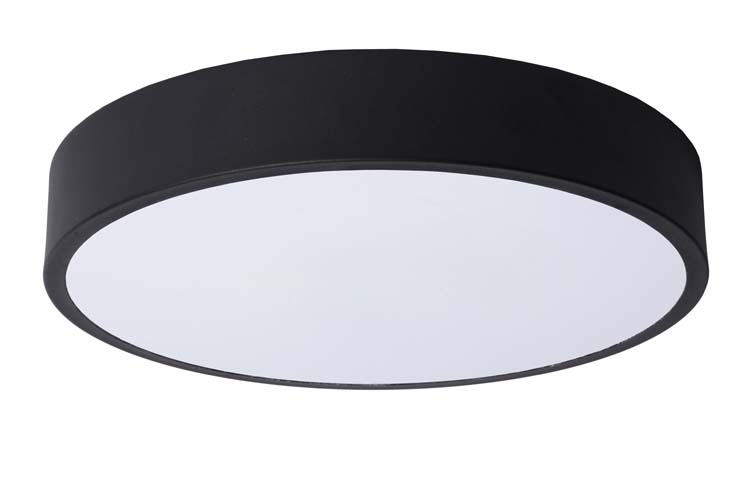 Lucide UNAR - Plafonnier - Ø 30 cm - LED Dim. - 1x18W 2700K - 3 StepDim - Noir