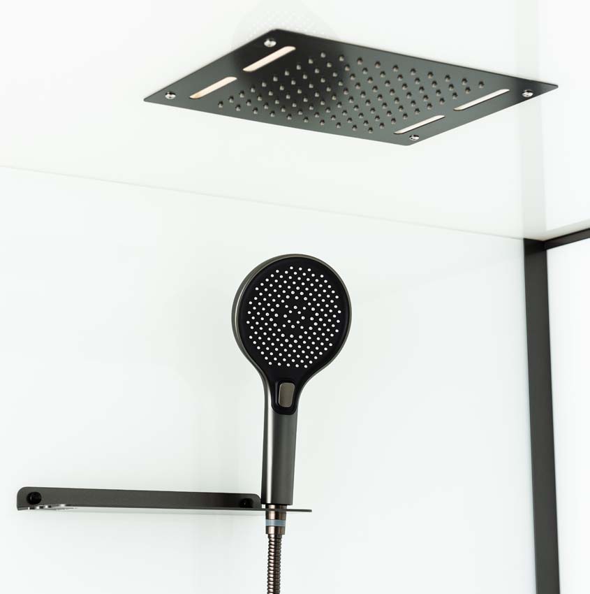 Douchecabine Amani rechts gunmetal schuifdeur 90x115x215cm